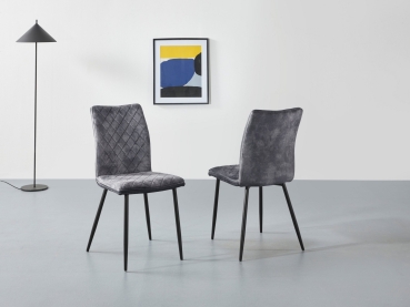 Esszimmer-Stuhl »Pamela« 2 Farben 4-Fuß-Metall